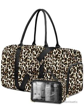 Large Polyester Travel Duffel Bag with Shoe Compartment, Water Resistant,